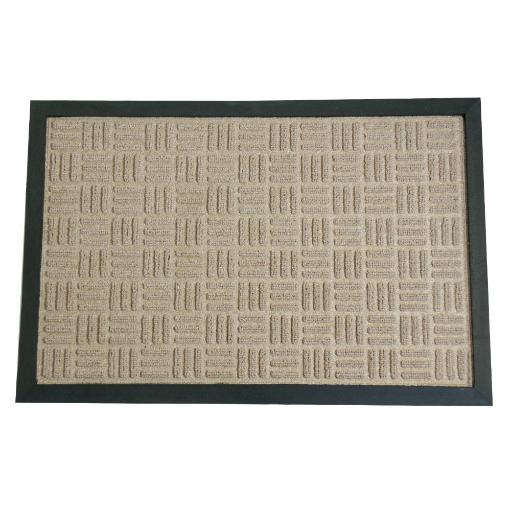 RubberCal Wellington Carpet Doormat Tan 24 in. x 36 in. Rubber Carpet