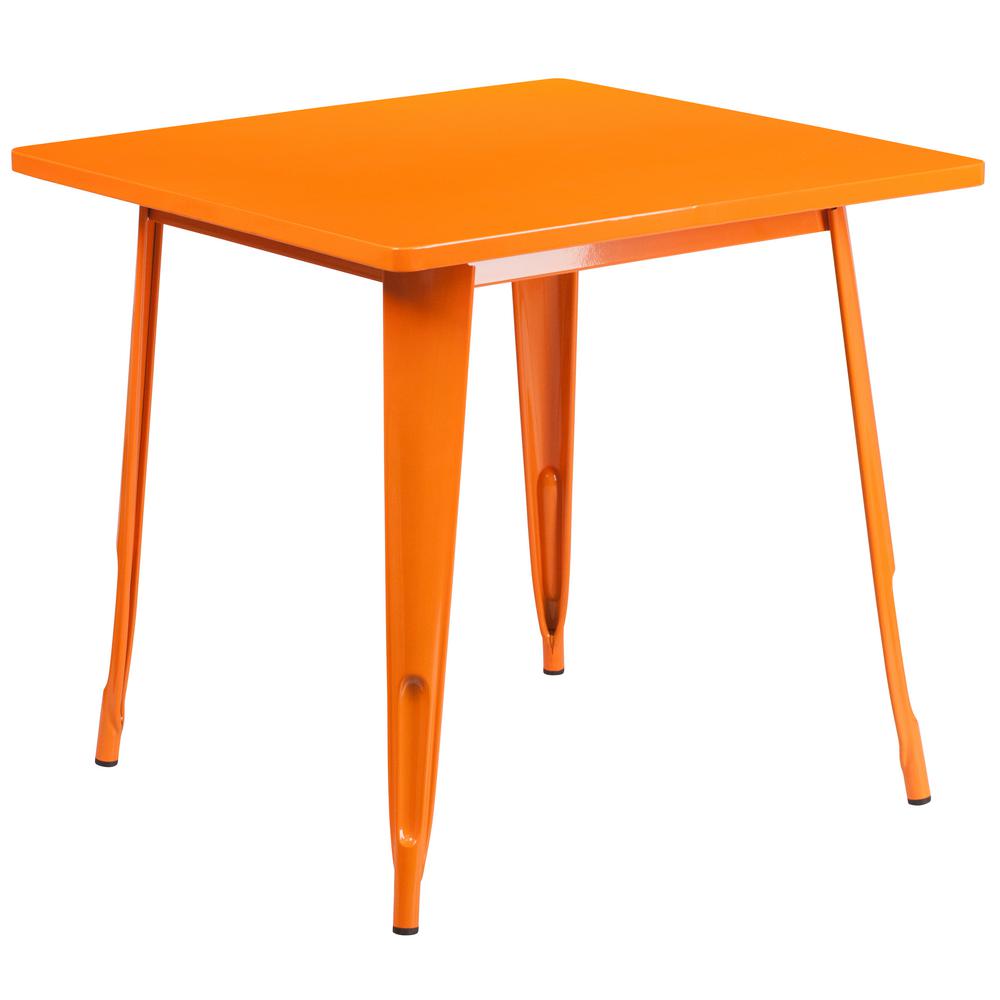 Flash Furniture Orange Square Metal Outdoor Bistro Table Etct0021or Flash Furniture Orange Square Metal Outdoor Bistro Table