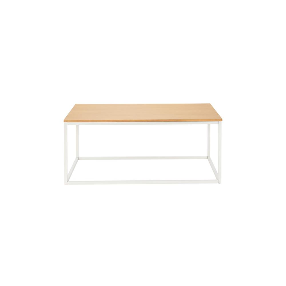 Stylewell Donnelly 42 In White Natural Large Rectangle Wood Coffee Table Cf8014wh The Home Depot