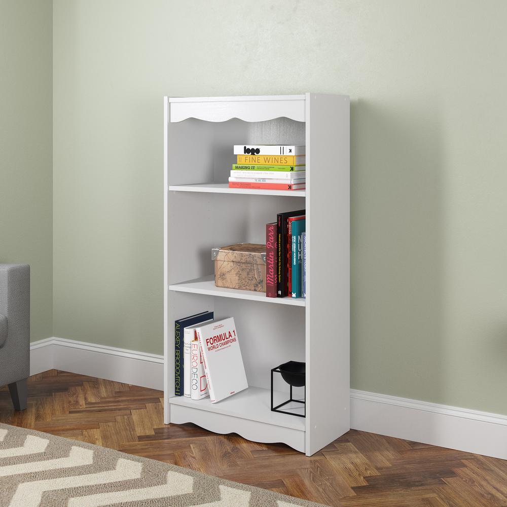 Corliving Hawthorn 48 In Frost White Tall Bookcase Lhn 710 S The Frost White Tall Bookcase