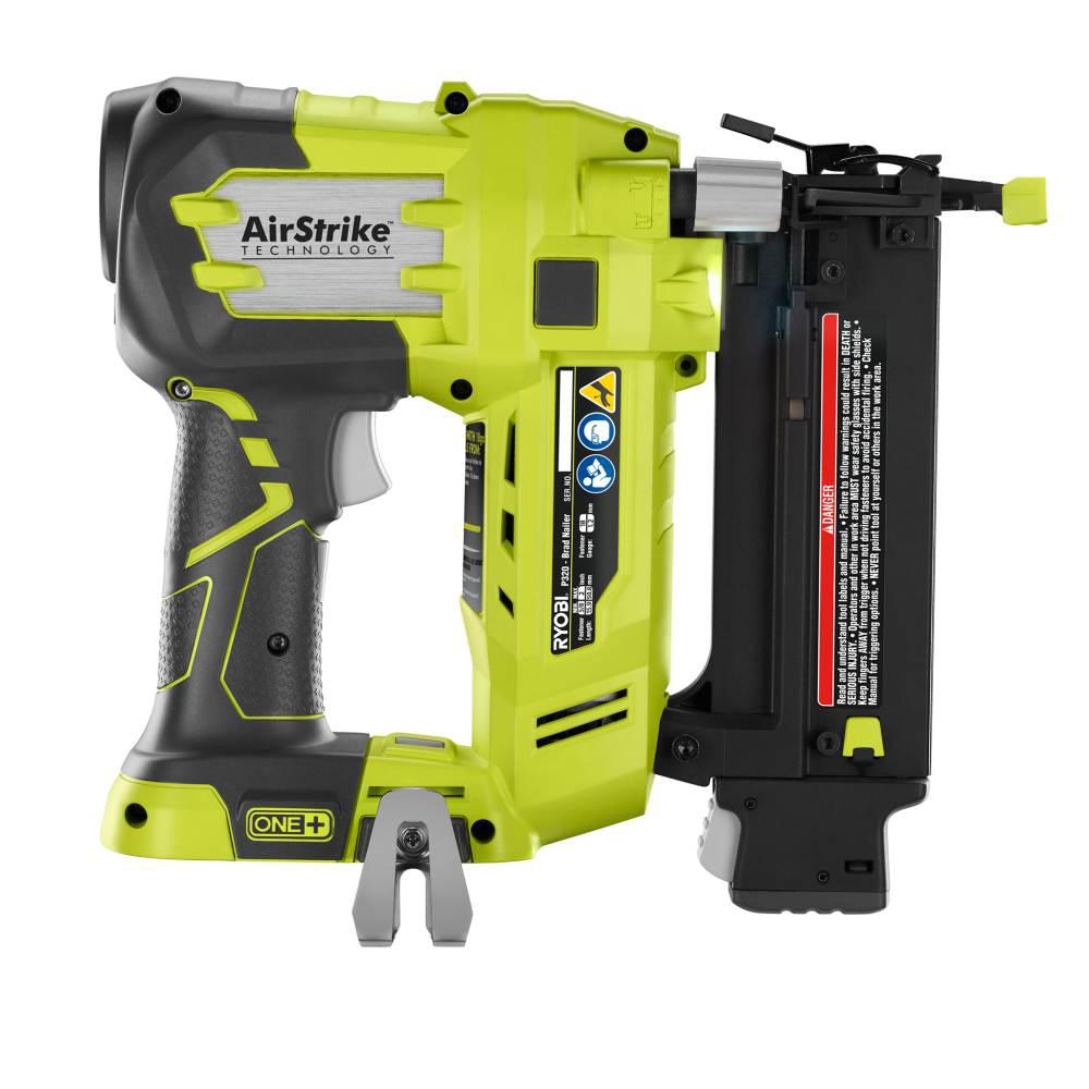 Ryobi 18 Volt One Airstrike 18 Gauge Cordless Brad Nailer With 18 Volt One Cordless Orbital Jig Saw Tools Only P320 P5231 The Home Depot