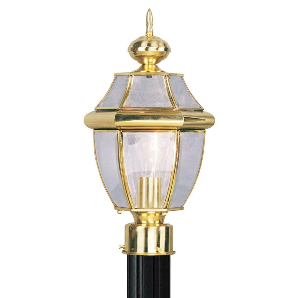 Brass Post Lighting Outdoor The Home Depot Providence 1 Light Outdoor Polished Brass Incandescent Post Lantern