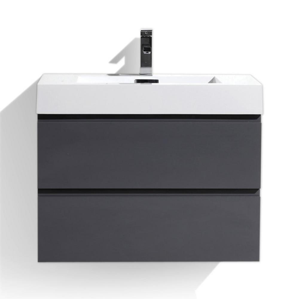 Fortune 29.75 in. W bath vanity in high gloss gray with reinforced