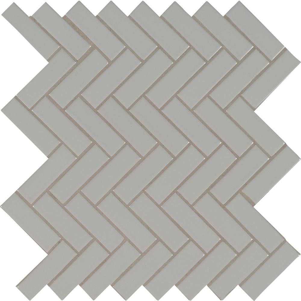 Msi Retro Gray Herringbone 12 2 In X 10 83 6mm Glossy Msi Retro Gray Herringbone 12 2 In X