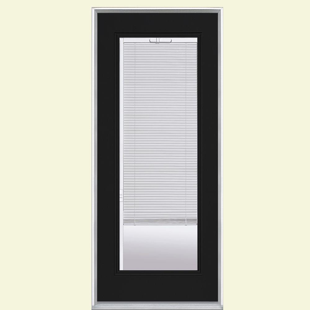 Masonite 32 In X 80 Mini Blind Right Hand Inswing Painted Steel Mini Blind Right Hand Inswing Painted Steel