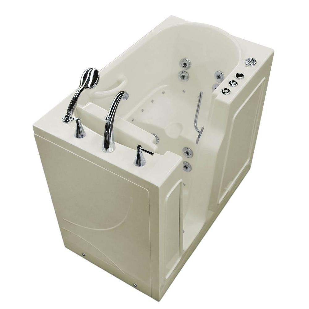 Universal Tubs Nova Heated 3 9 Ft Walk In Air And Whirlpool Jetted Tub In Biscuit With Chrome Trim