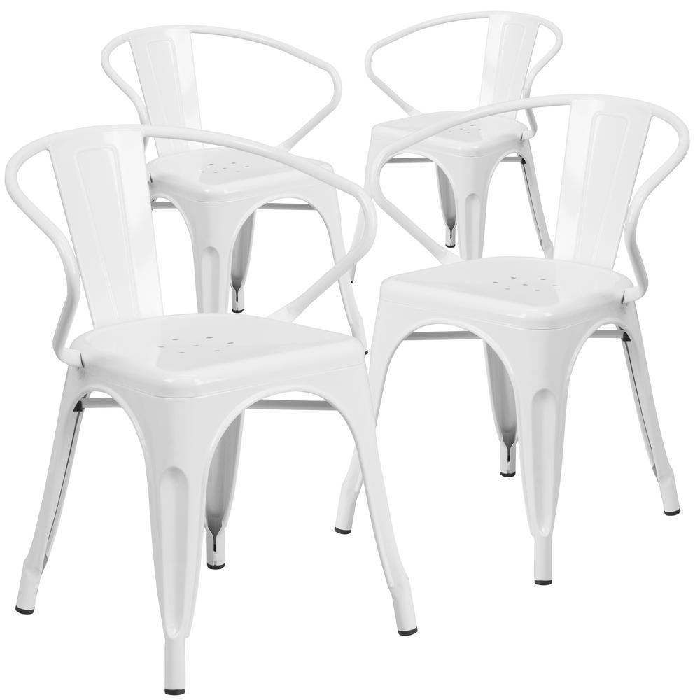 White Outdoor Dining Chairs Patio Chairs The Home Depot
