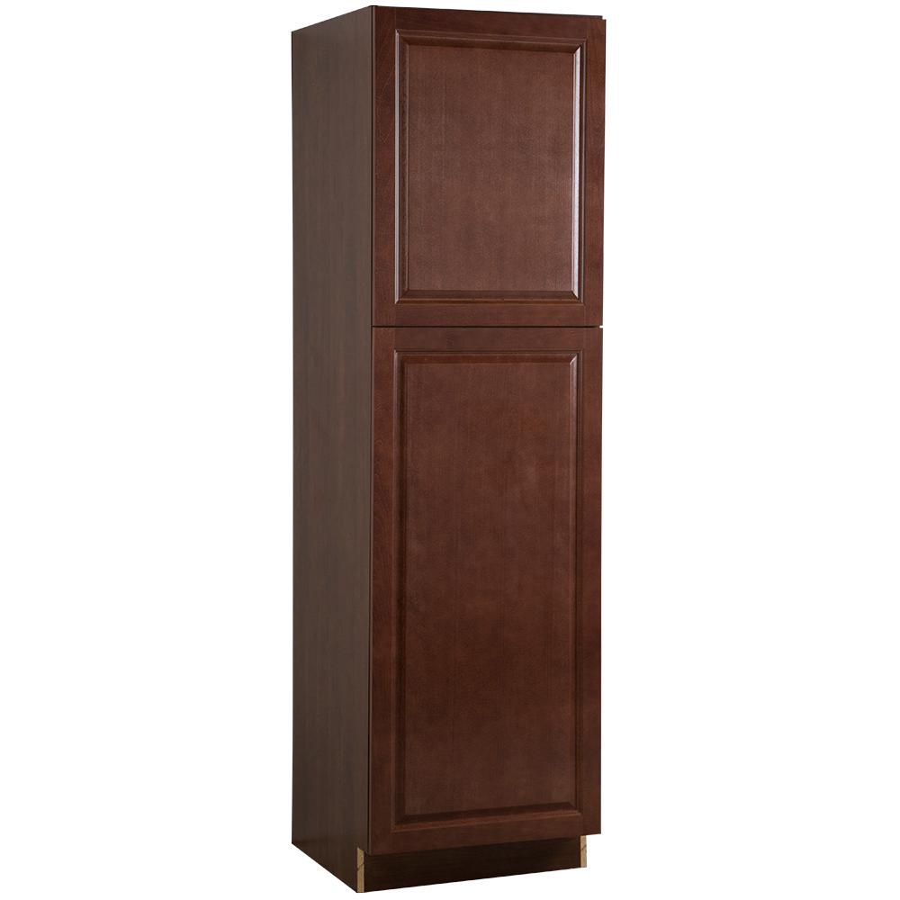 Hampton Bay Benton Embled 24 In X 84 6 Pantry Cabinet With Adjule Shelves Amber Bt2484p Rc The Home Depot X 84 In 24 6 Pantry Cabinet