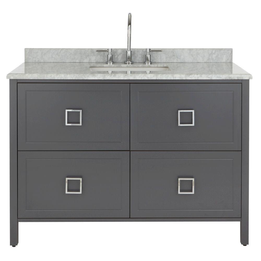 Clearance Bathroom Vanities Bath The Home Depot W Vanity In Charcoal With Natural Marble Top