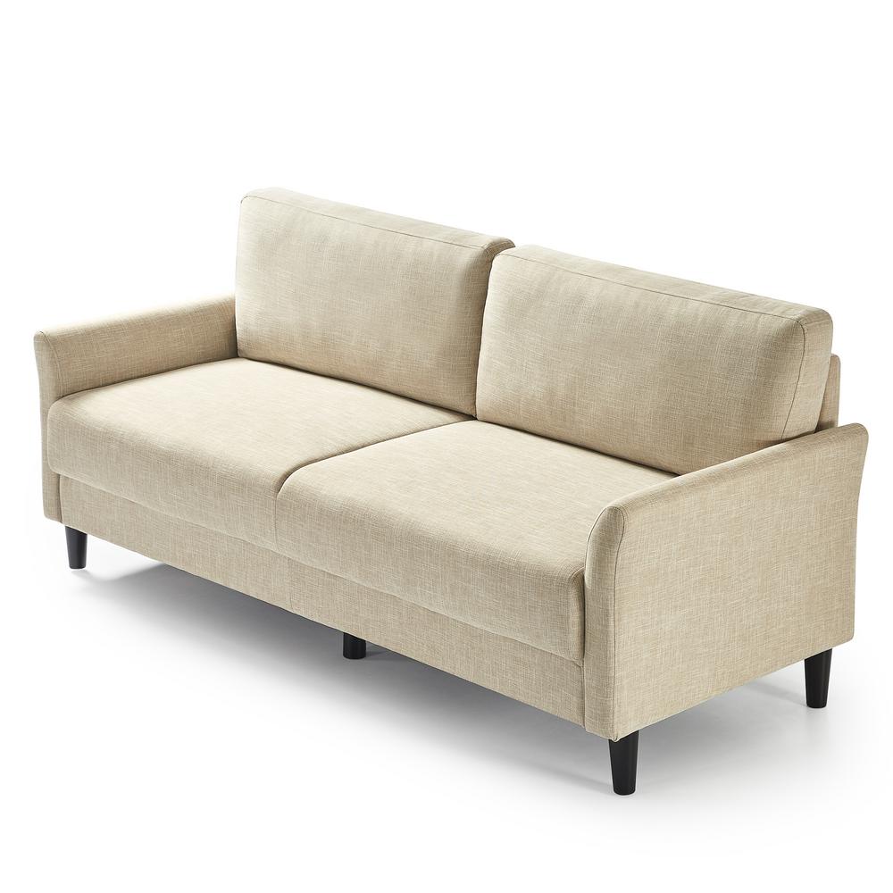 Zinus Jackie 3-Seat Beige Upholstered Sofa