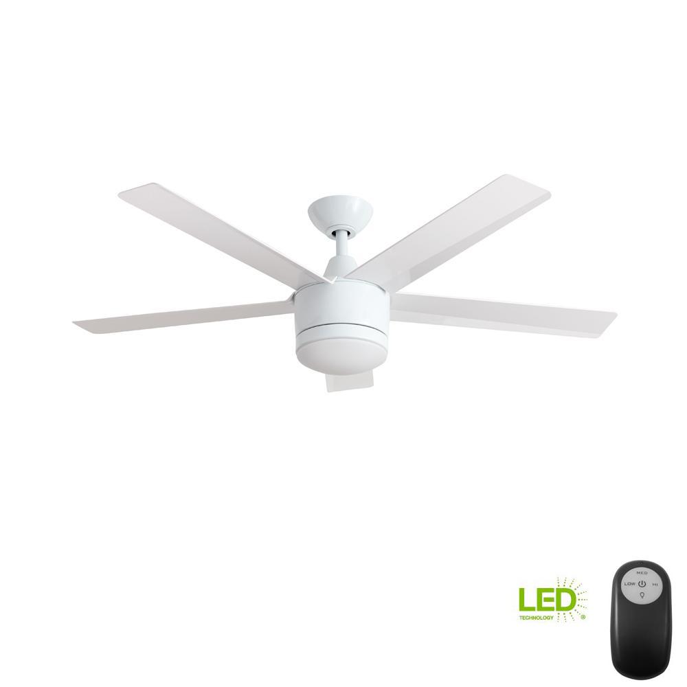 Home Decorators Collection Merwry 52 In Integrated Led Indoor White