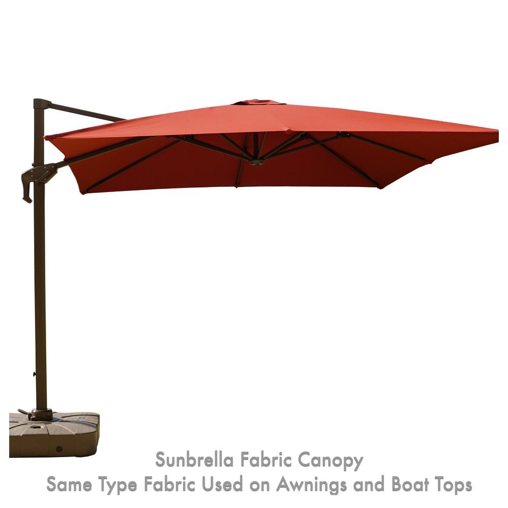 Unbranded Isola 10 Ft Cantilever Square Parasol Patio Umbrella In Sunbrella Fabric Canvas Henna Um100rcb2033 The Home Depot