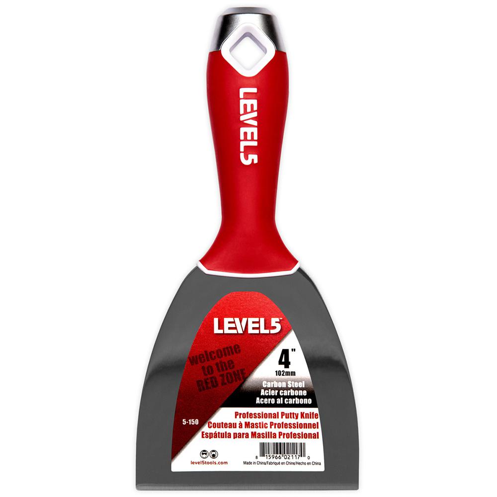 Level 5 4 in. Carbon Steel Putty Knife with Hammerend5150 The Home