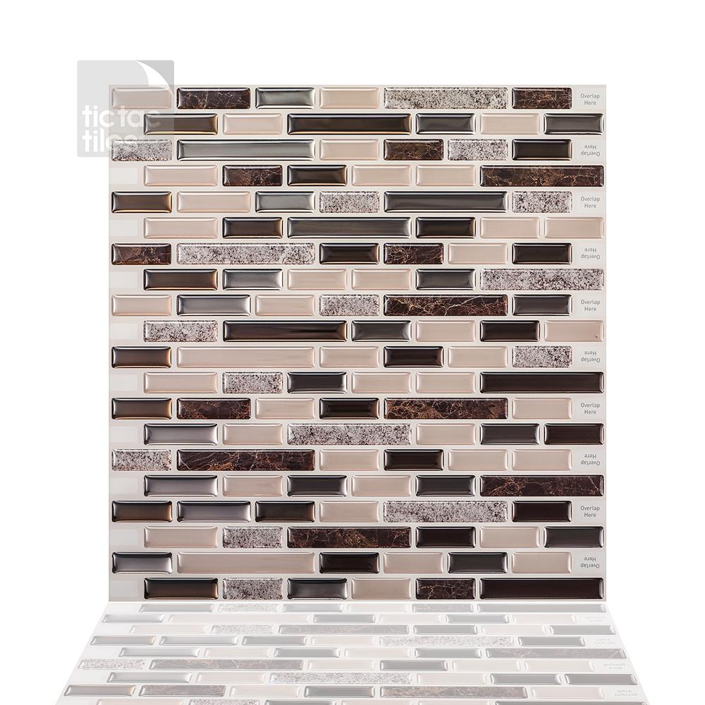 Tic Tac Tiles Como Crema 12 In W X 12 In H Peel And Stick Decorative Mosaic Wall Tile Backsplash 10 Tiles Hd Brs51 10 The Home Depot