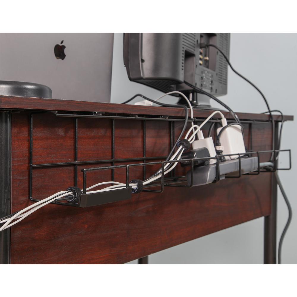 32 In Wire Tray Desk Cable Organizer Black Nngsr83 The Home Depot