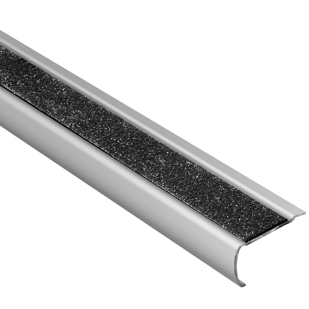 Black Tile Edging Trim Tools Supplies The Home Depot Trep Gk B Brushed Stainless Steel Black 1 16 In X