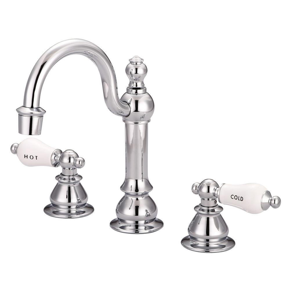 Water Creation Vintage Classic 8 In Widespread 2 Handle High Arc Bathroom Faucet With Pop Up 4219