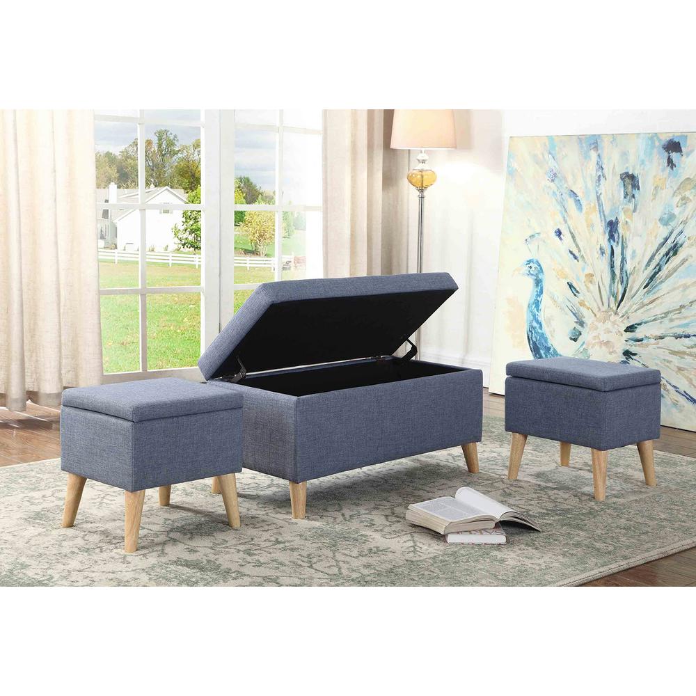 18 In Aquamarine Blue Storage Bench Seating Hb4656