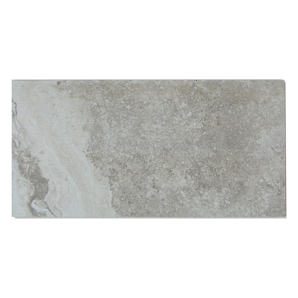 Daltile QuicTile 12 in. x 24 in. Lenox Grey Glazed Porcelain Locking