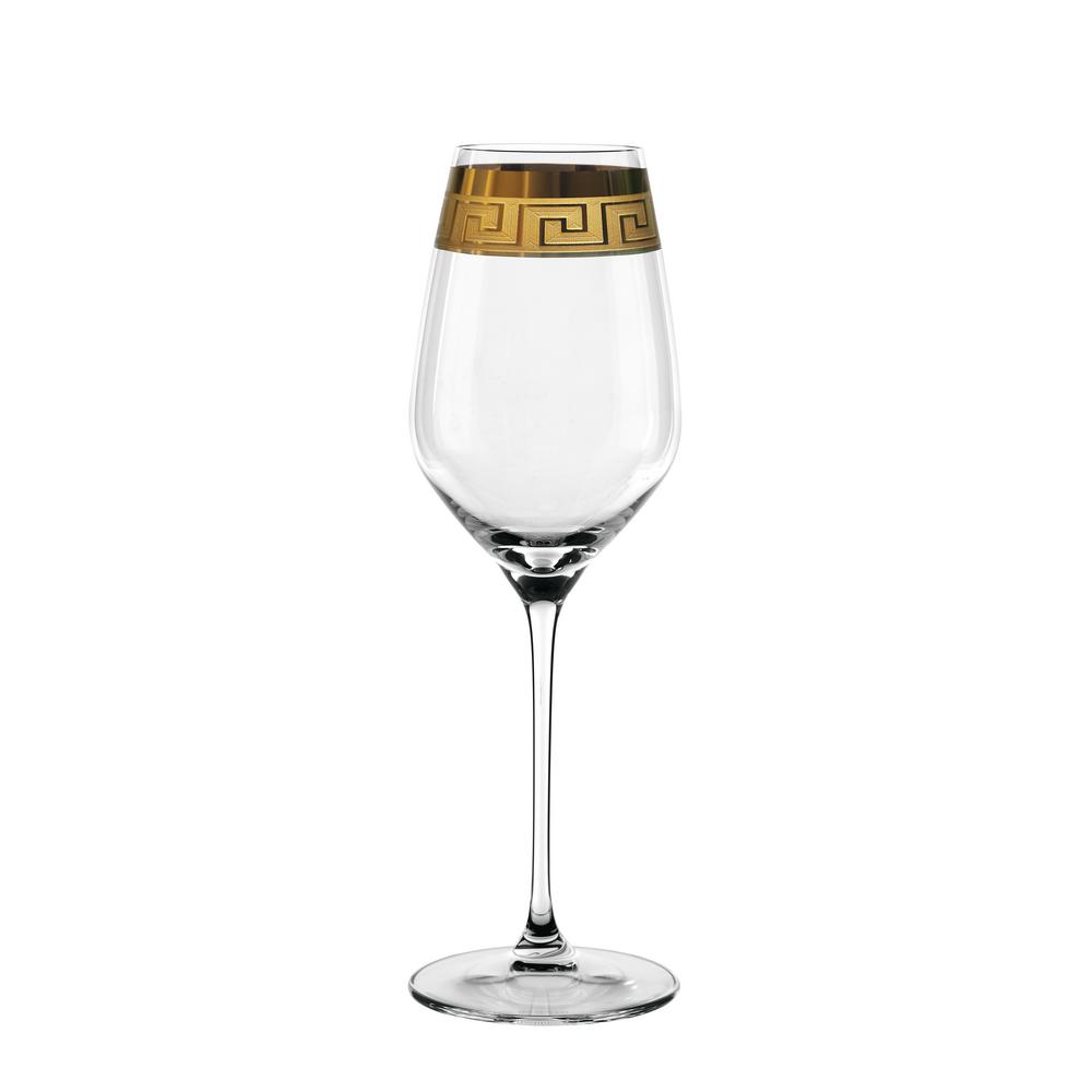 Lucaris Desire Crisp White 12 25 Oz Wine Glasses 8 Pieces 0433064 White Wine Glasses In Clear With Gold Trim