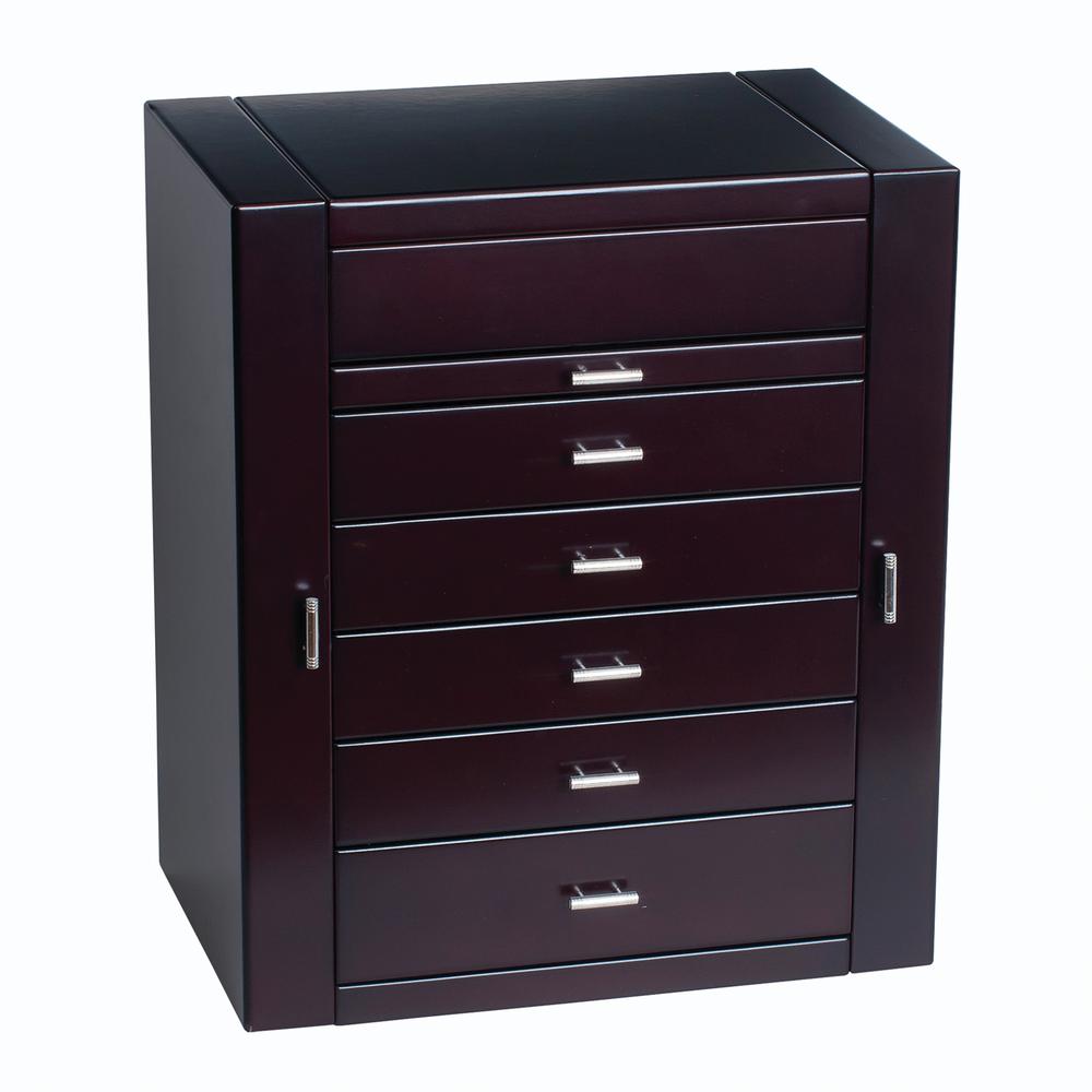 Mele Co Linden Pewter Faux Leather Jewelry Box 0063260 The Home Geneva Java Finish Wooden Jewelry Box