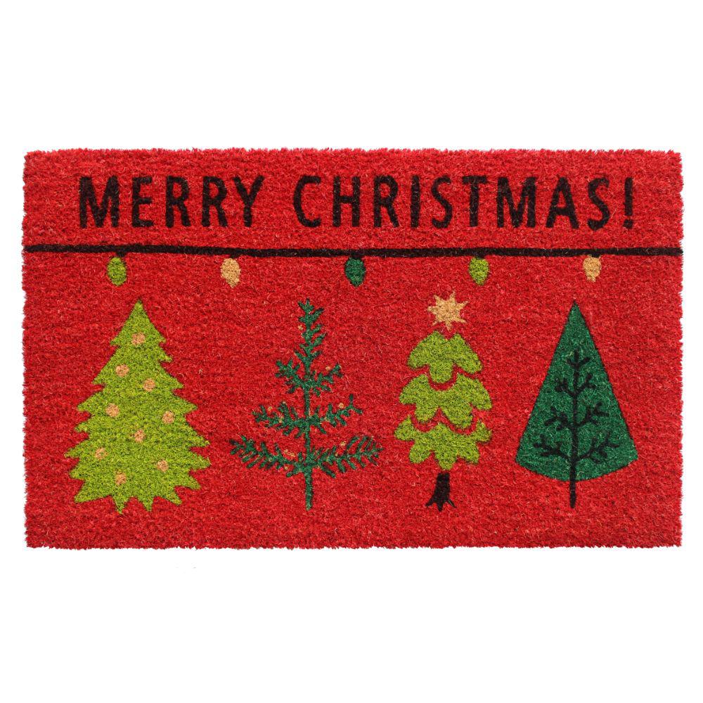 Unbranded Multi 18 In X30 In Machine Tufted Christmas Tree Merry Christmas Doormat Dm9591a The Home Depot
