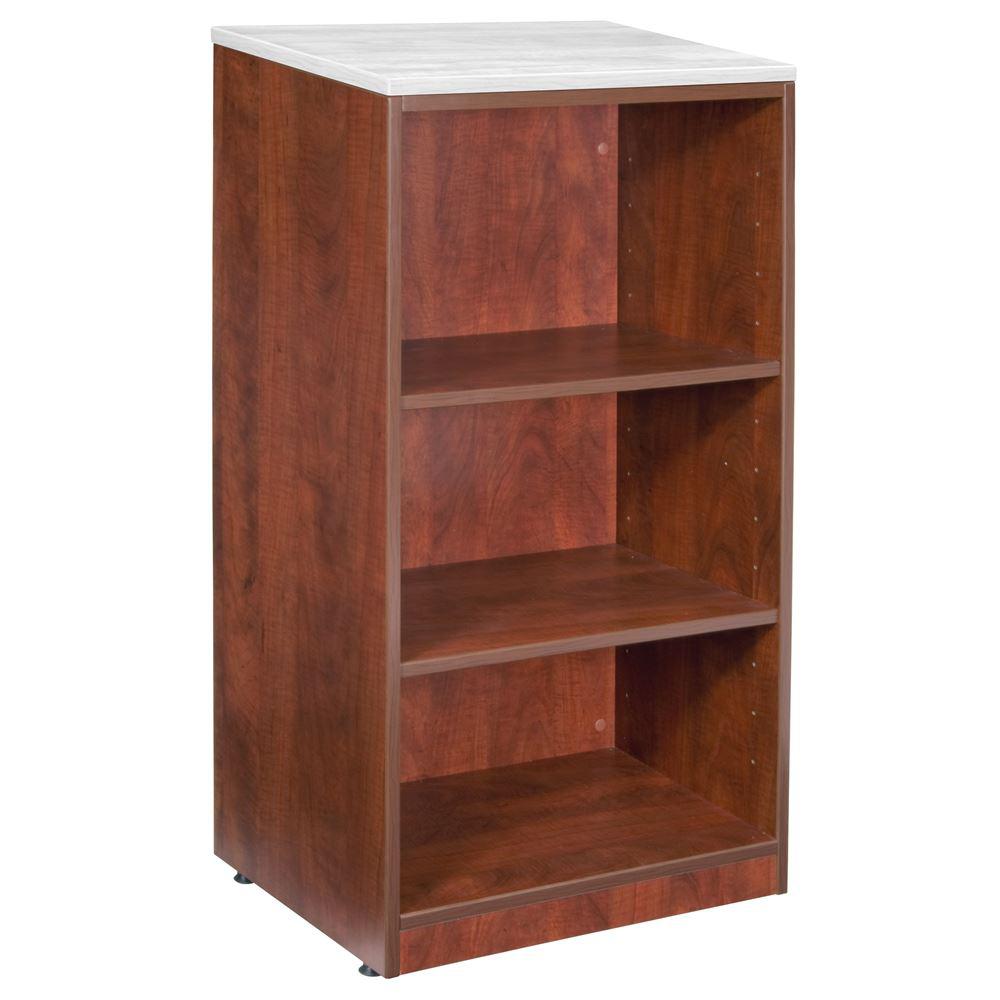 Regency 42 in. Cherry Wood 3shelf Accent Bookcase with Adjustable