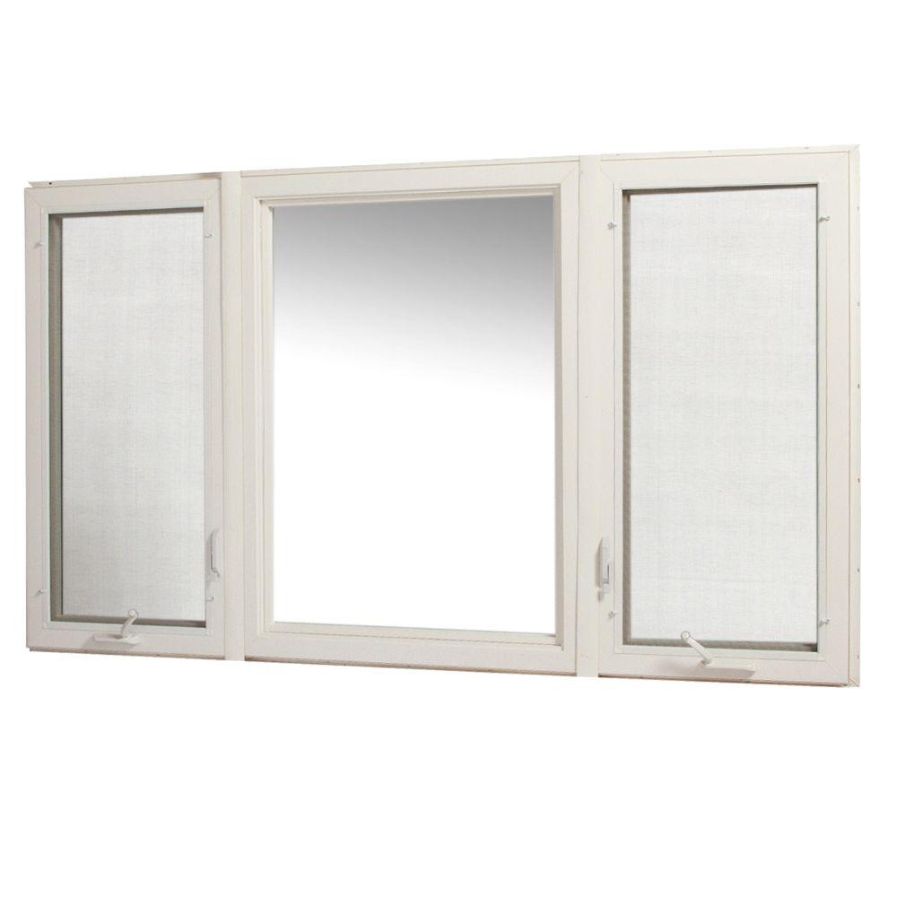 TAFCO WINDOWS 83 in. x 48 in. Vinyl Casement Window with Screen - White ...