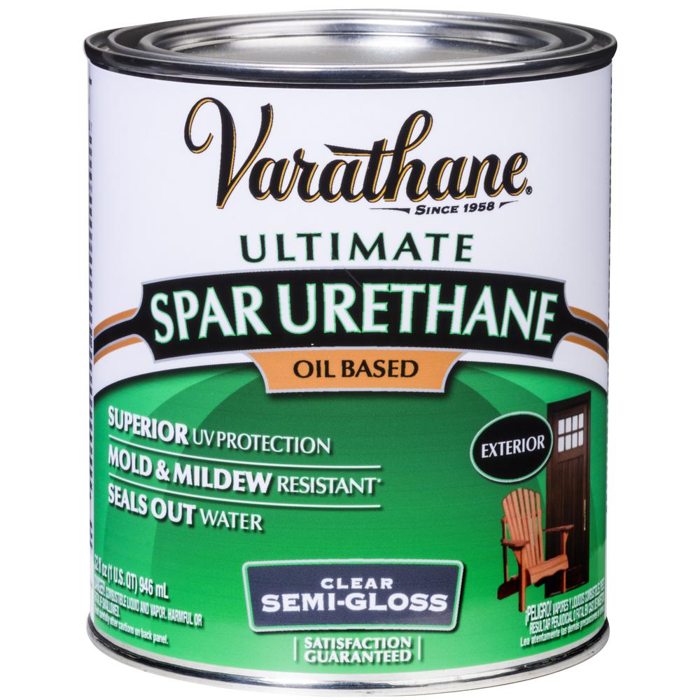 Varathane 1 qt. Clear SemiGloss OilBased Exterior Spar Varathane 1 qt. Clear SemiGloss OilBased Exterior Spar