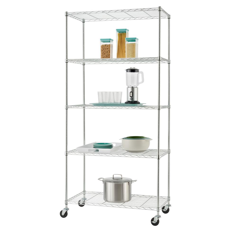 Seville Classics 24 in. W x 72 in. H x 18 in. D 5Shelf Steel Wire