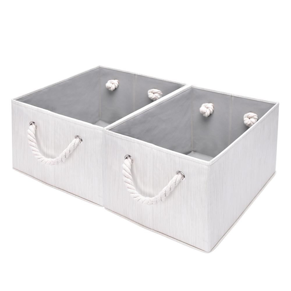 StorageWorks 9Gal. Rectangle Polyester Storage Bin with Cotton Rope