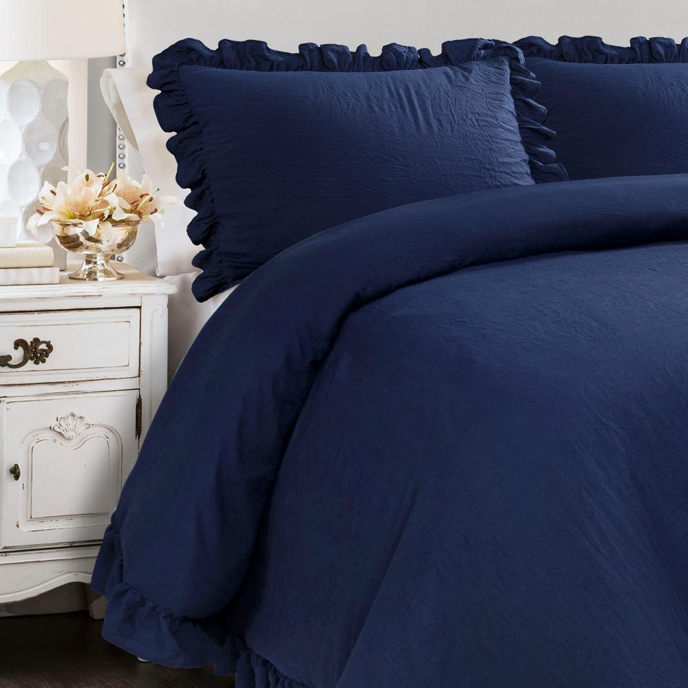 Lush Decor Reyna Comforter Navy 3 Piece King Set 16t003863 The