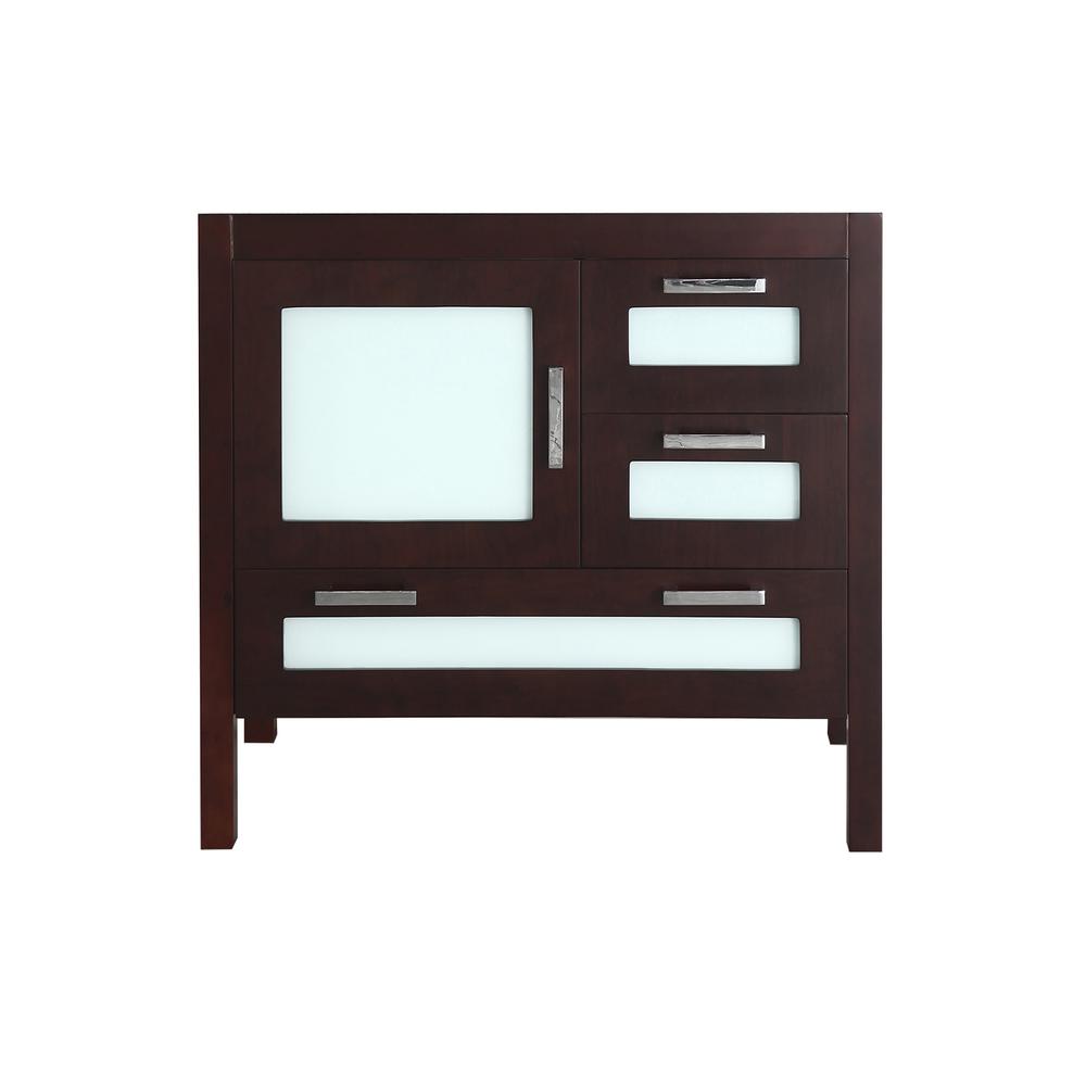 36 inch Main Cabinet Only in Espresso with Polished Chrome Hardware