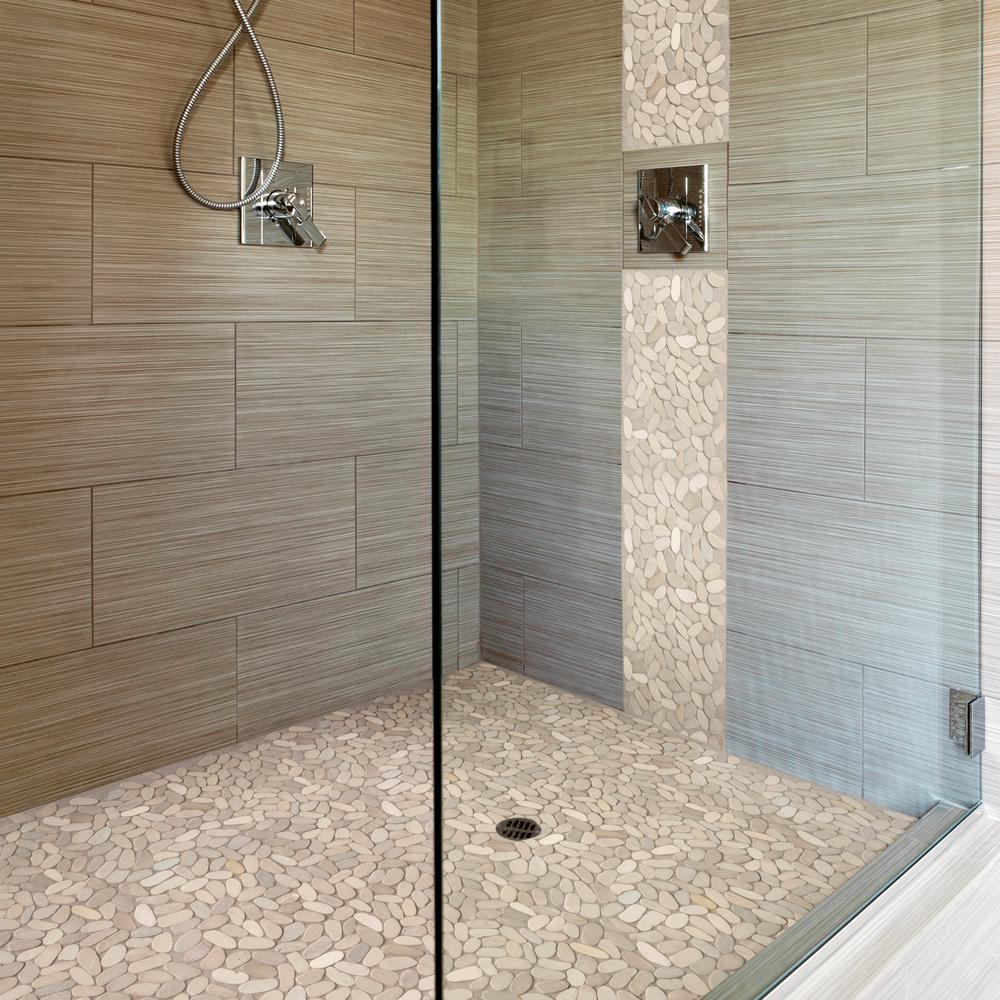 Msi Mix River Rock 12 In X 10 Mm Textured Marble Mesh Mounted Mosaic Floor And Wall Tile 1 Sq Ft Peb Mixrvr The Home Depot - River Rock Bathroom Floor Tile Msi Mix River Rock 12 In X 10 Mm Textured Marble Mesh Mounted Mosaic Floor And Wall Tile 1 Sq Ft Peb Mixrvr The Home Depot - River Rock Bathroom Floor Tile