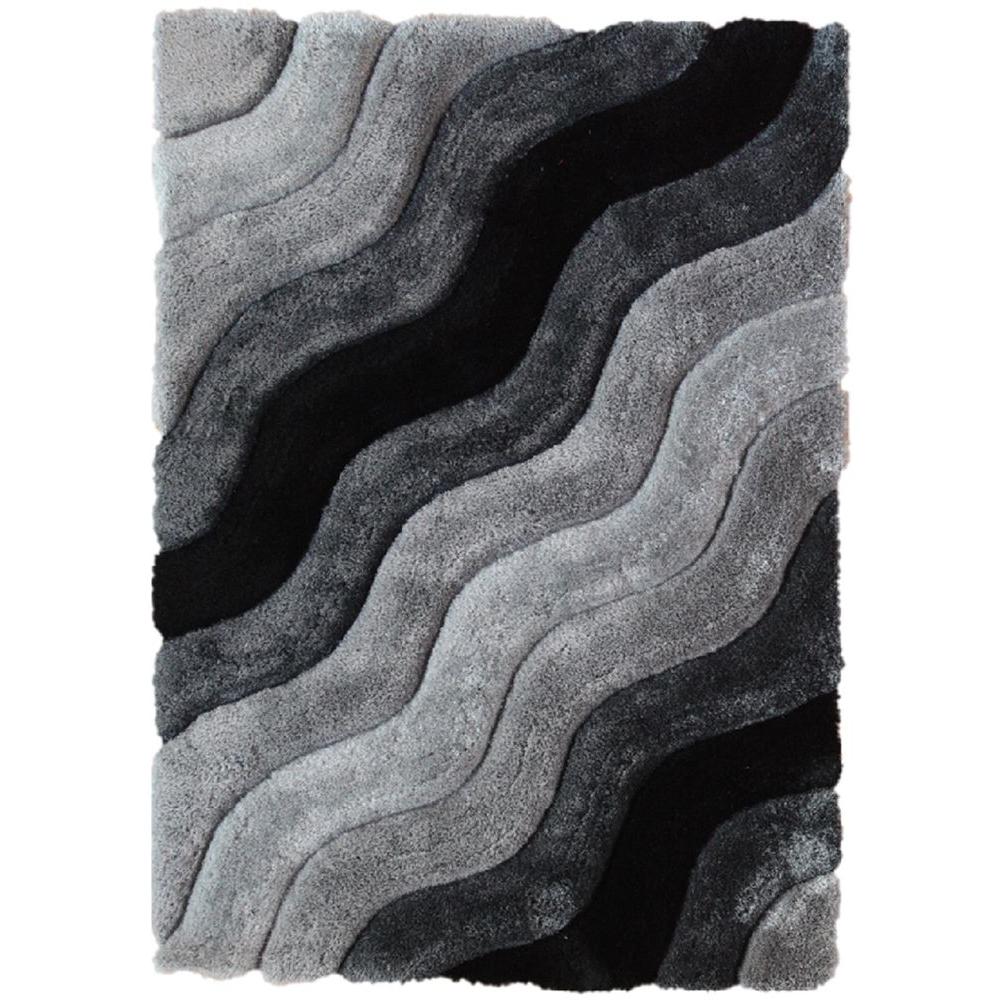 Linon Home Decor Links Collection Wave Grey 8 ft. x 10 ft. Indoor Area