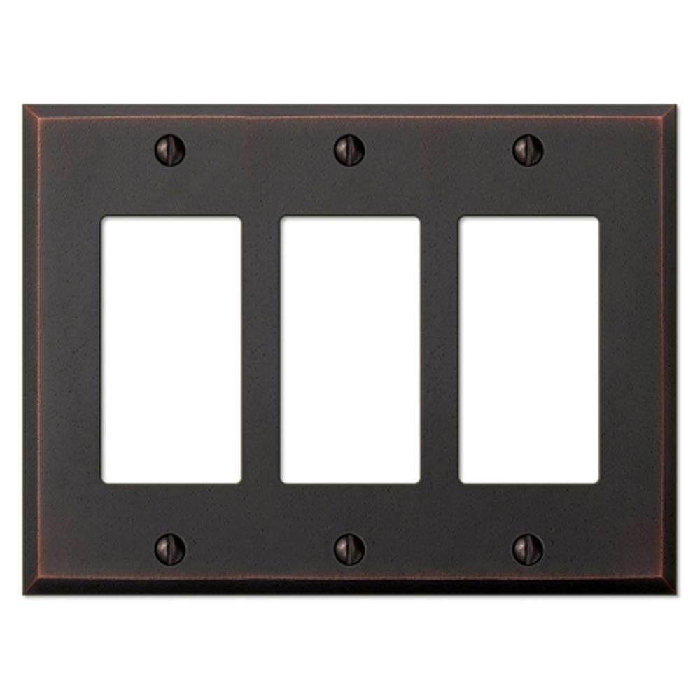 Amerelle English Garden 3 Decora Wall Plate Aged Bronze 43RRRVB The   Aged Bronze Amerelle Rocker Switch Plates 68rrrdb 64 145 