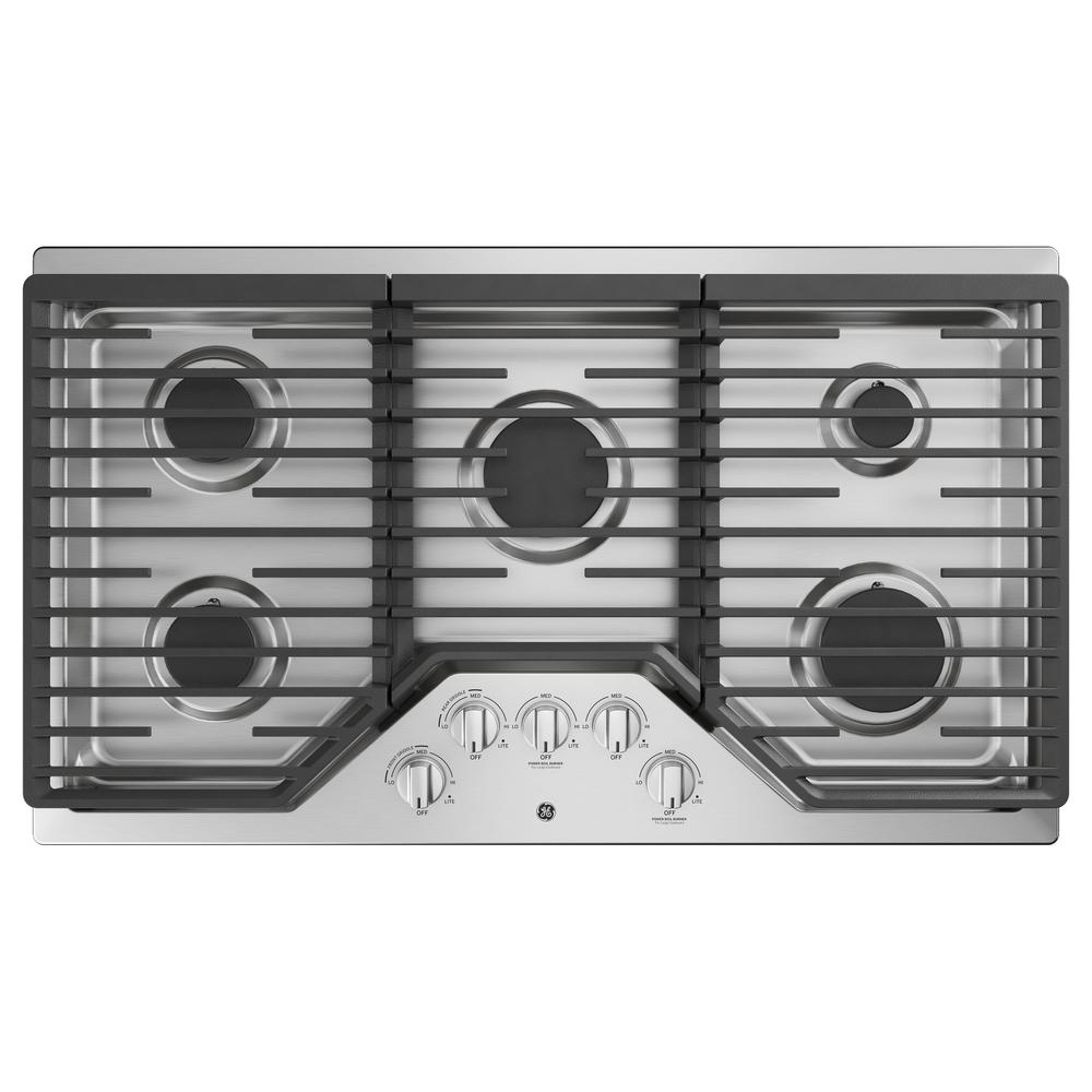 Gas Cooktops The Home Depot Built In Gas Cooktop Stainless Steel With 5 Burners Including Power