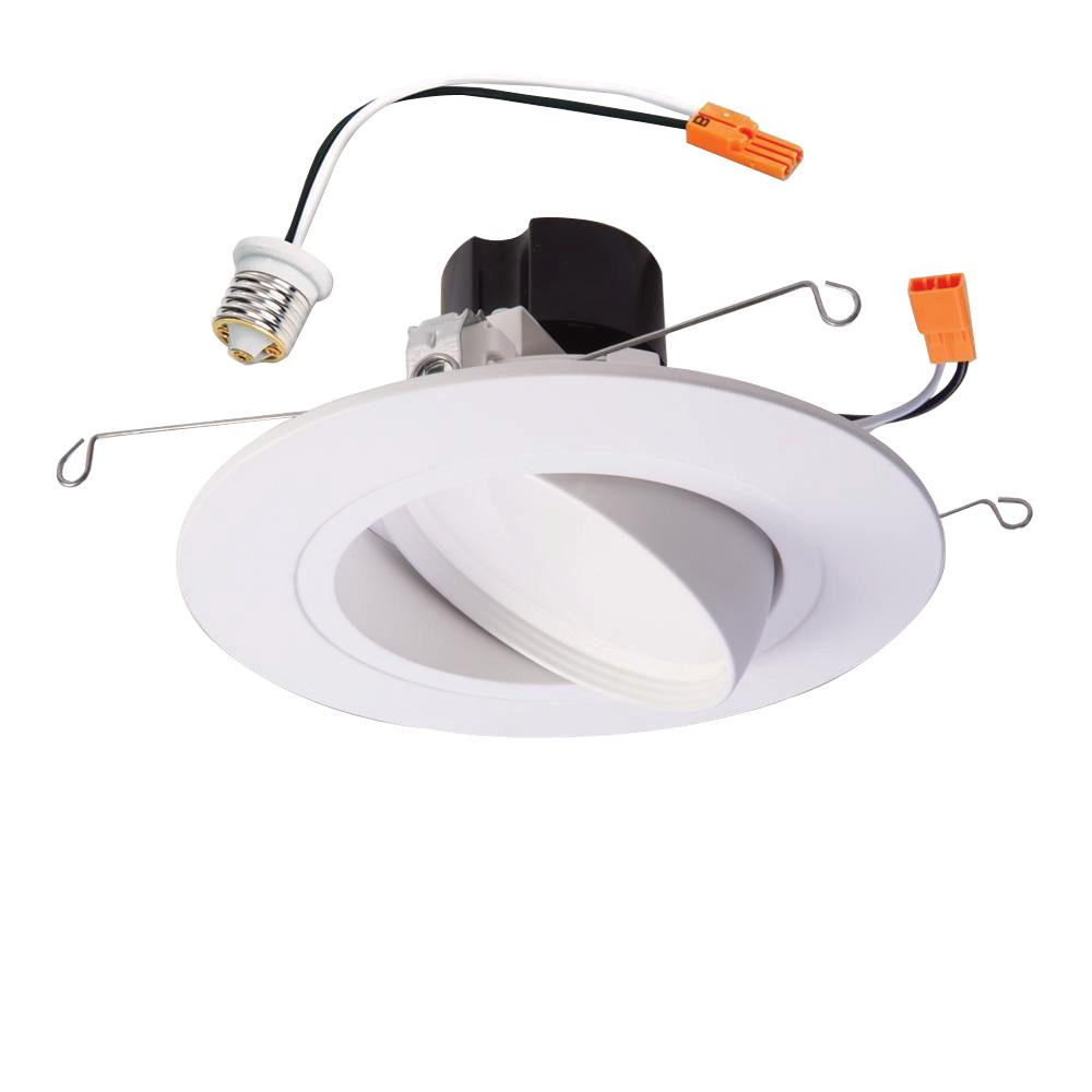 Ra 5 In And 6 White Integrated Led Recessed Ceiling Light Fixture Adjule Gimbal Trim 90 Cri 3000k Soft Ra 5 In And 6 White Integrated Led Recessed Ceiling Light Fixture Adjule Gimbal Trim 90 Cri 3000k Soft