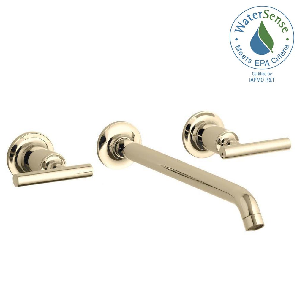 KOHLER Purist WallMount 2Handle Bathroom Faucet Trim Kit in Vibrant French Gold (Valve Not