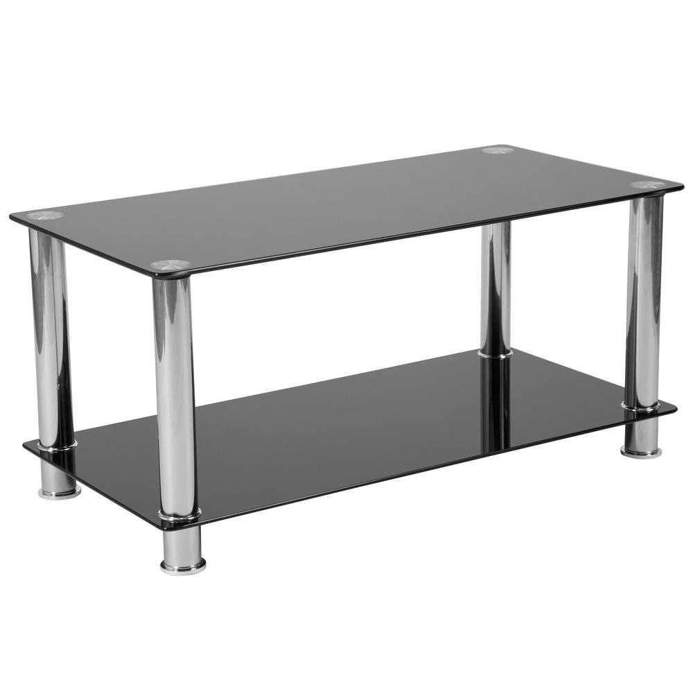 Flash Furniture Black Top Stainless Steel Frame Coffee Table Cga Hg Flash Furniture Black Top Stainless Steel Frame Coffee Table Cga Hg 214406 Bl Hd The Home Depot