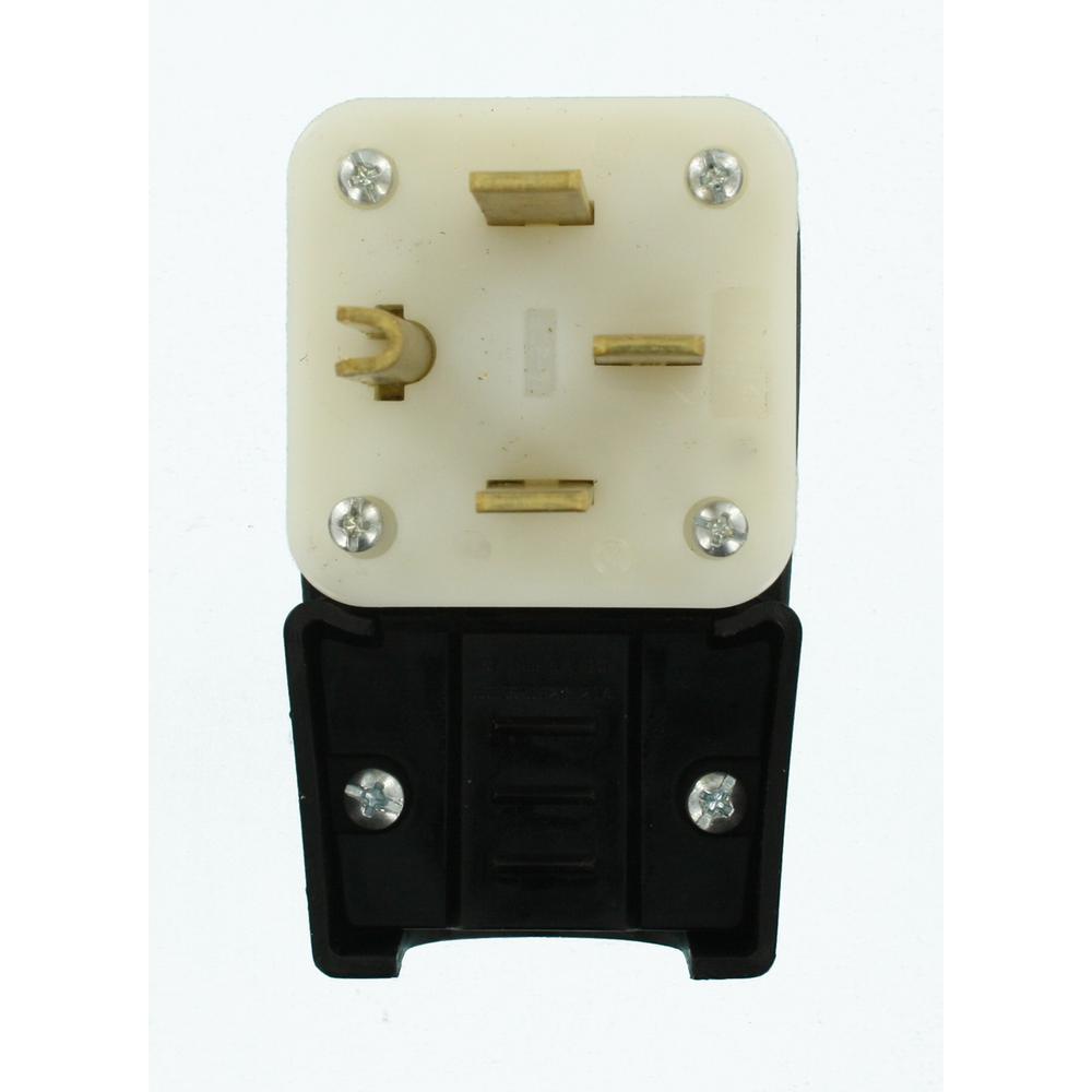 Leviton 50 Amp 125/250-Volt Straight Blade Grounding Angle ... leviton plug wiring green black and white 