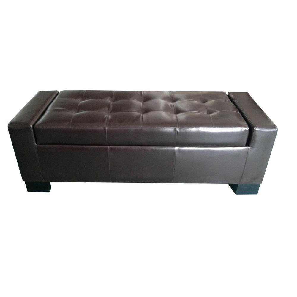 Home Decorators Collection Classic Storage Ottoman In Dark Brown Classic Storage Ottoman In Dark Brown