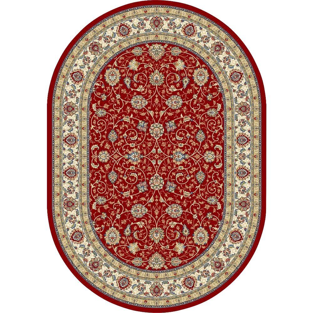 Vaughan Red Ivory 3 Ft X 5 Oval Indoor Area Rug