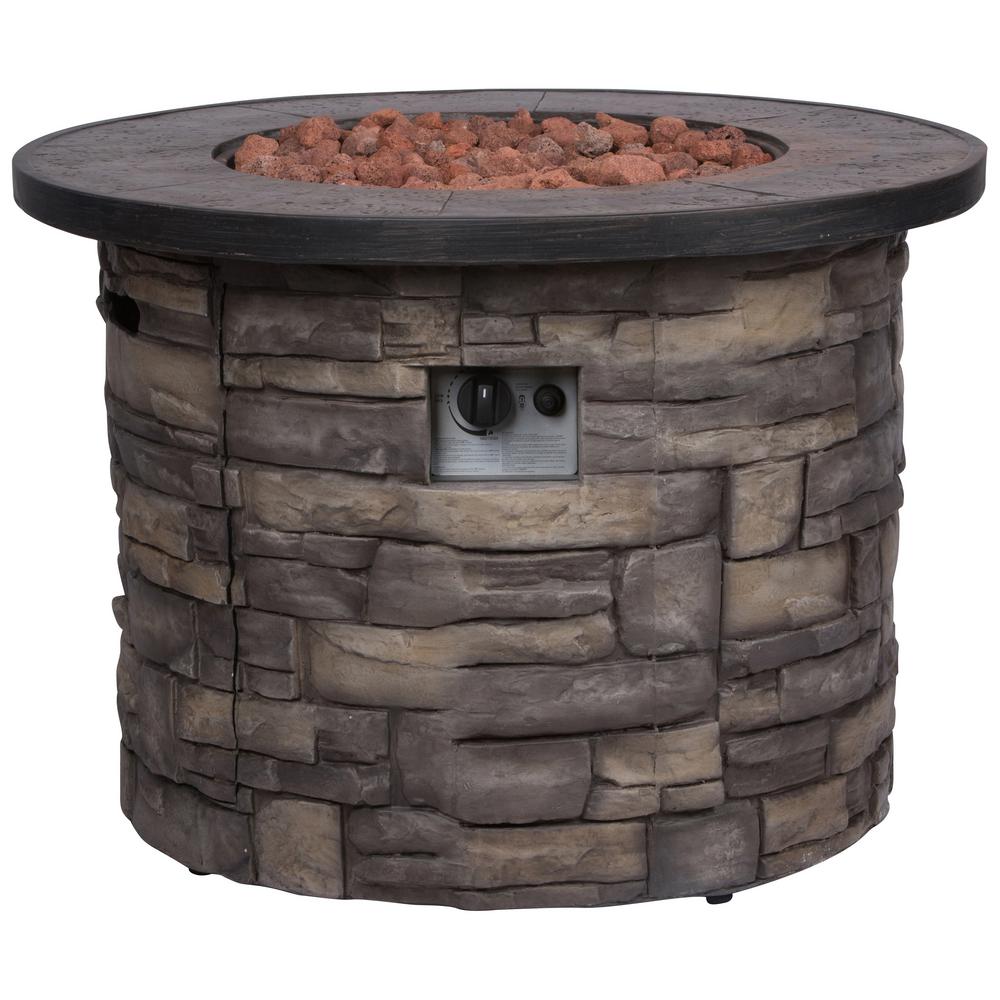 Shine Company Sevilla 35 in. Dia Round Magnesium Propane ...