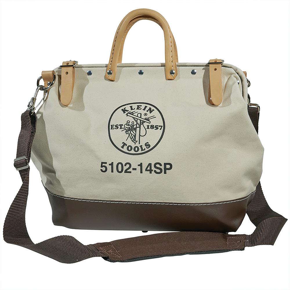 Klein Tools Deluxe Tool Bag, Canvas, 10 Pockets, 14-Inch ...