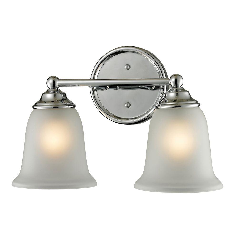 Titan Lighting Sudbury 2-Light Chrome Wall Mount Bath Bar Light-TN