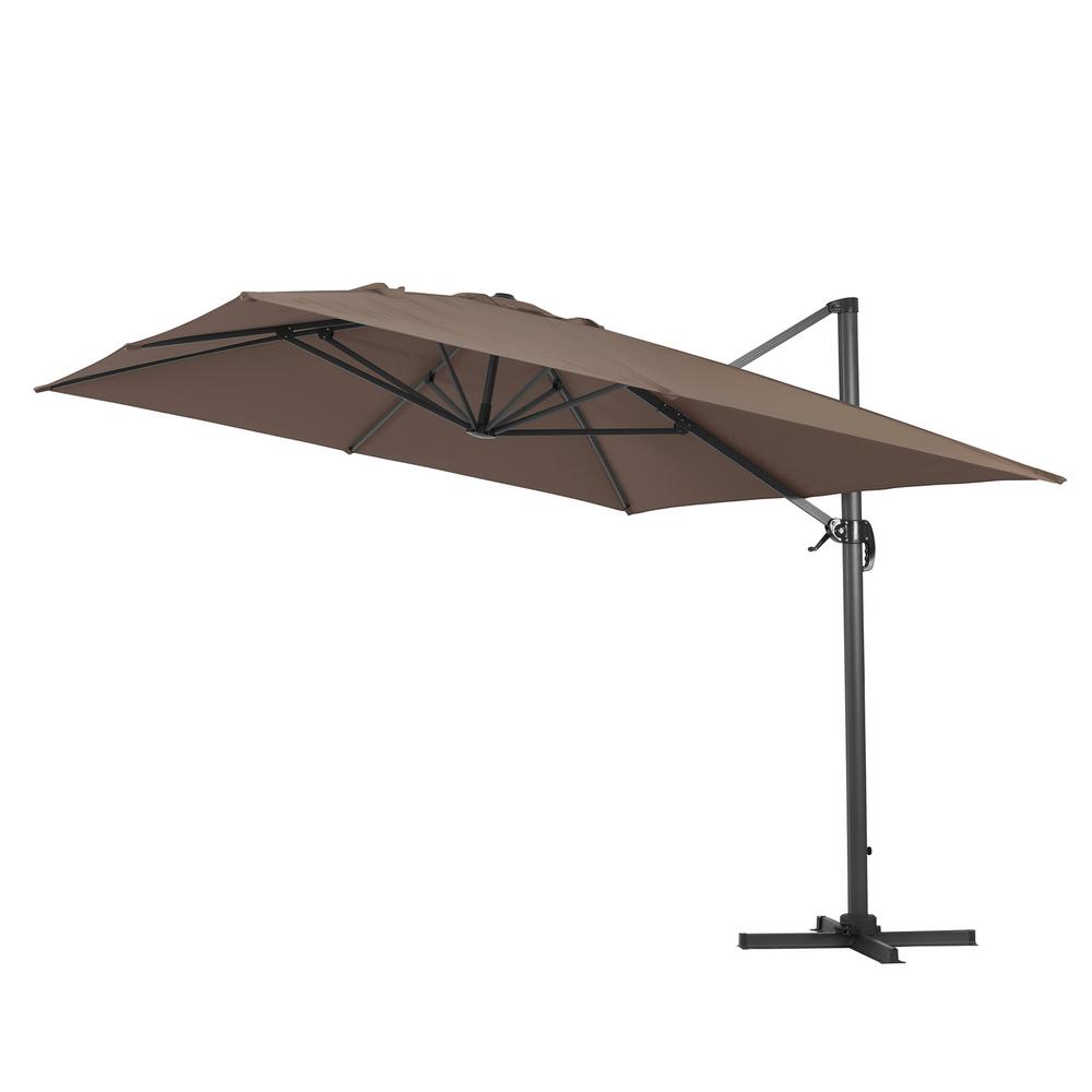 Boyel Living 9 8 Ft X 13 Ft Octagon Aluminum Pole Cantilever Market Outdoor Patio Umbrella In Taupe Cn F3004 Ta The Home Depot