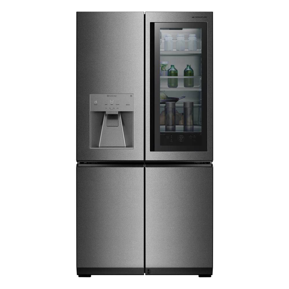 30 cu.ft. French Door Refrigerator in Textured Steel Voice Activated LG Signature Textured Steel For Sale
