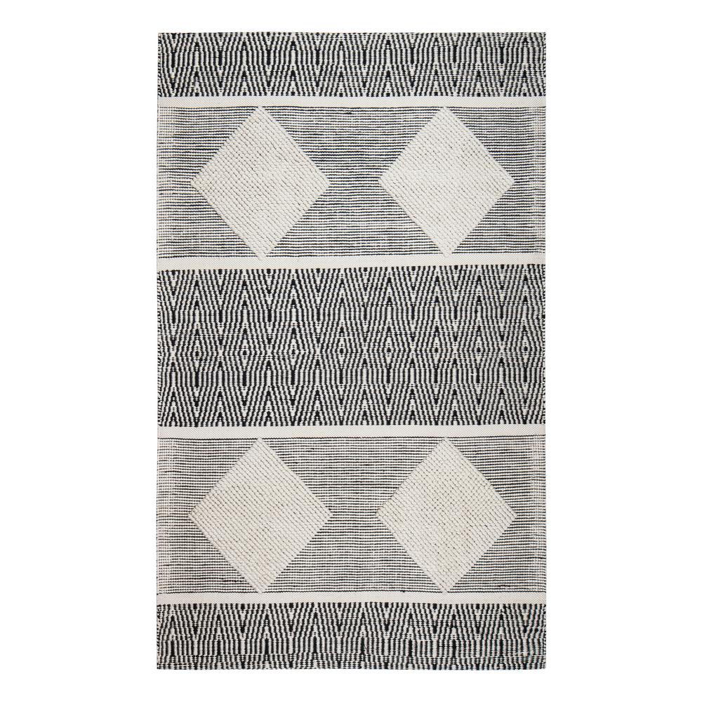 Anji Mountain Oboto Hand Loomed Tribal Black 5 Ft X 8 Area Rug