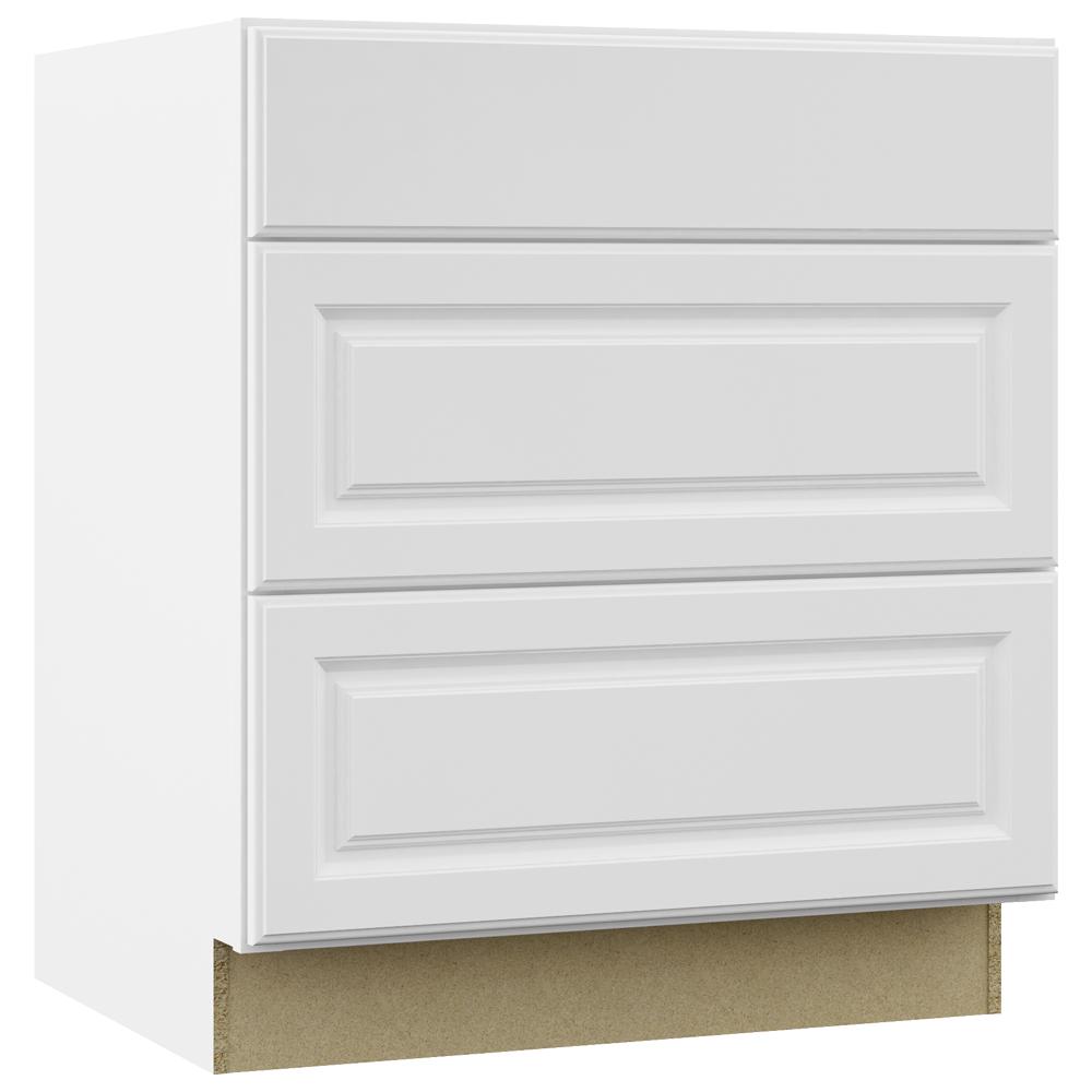 Hampton Bay Hampton Assembled 30x34 5x24 In Pots And Pans Drawer Base   Satin White Hampton Bay Assembled Kitchen Cabinets Kdb30 Sw 64 1000 